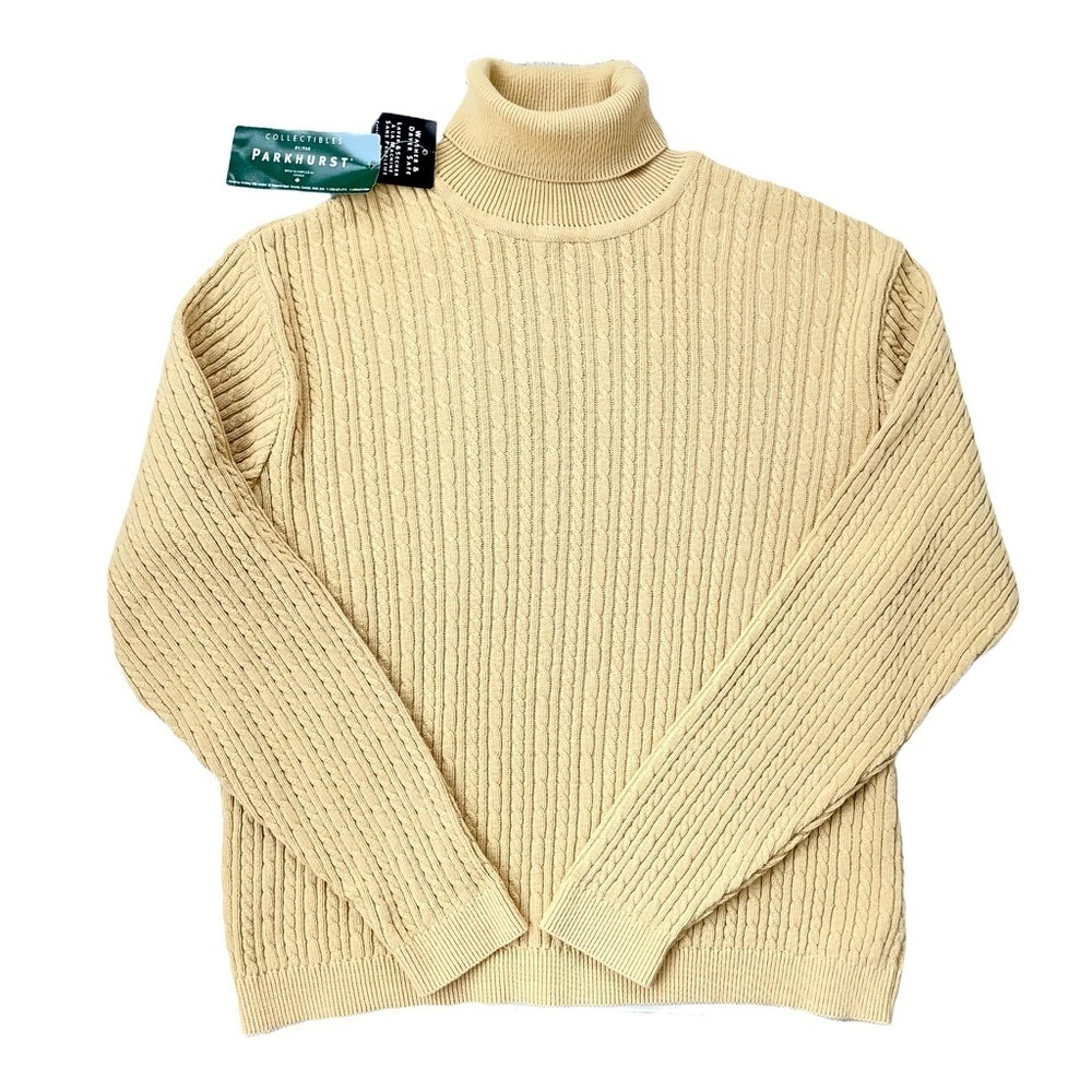 Parkhurst 100% Cotton Turtleneck Sweater, Cornstalk Yellow, Women’s XL - Picture 2 of 9